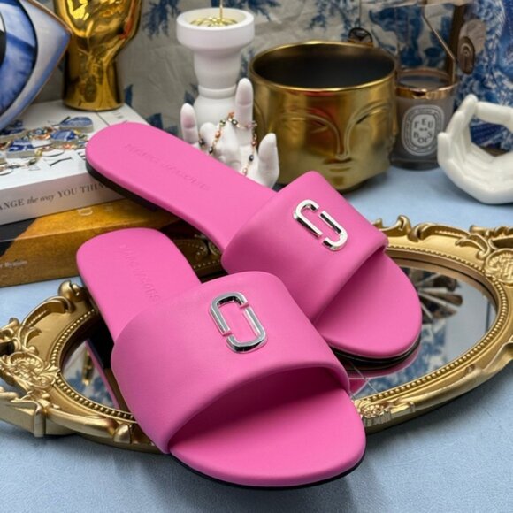 🆕 MARC JACOBS 🧿 NWOB The Snapshot Slide, Bow Pink - Sz 40 US 10 - Picture 10 of 15
